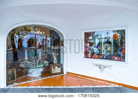Ischia Italy - October 17 2008: A shop in the Ischia Portoc ountry center