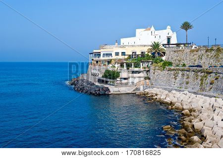 Italy, Ischia ,Forio, view of the Del Soccorso church