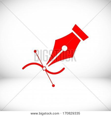 fountain pen icon stock vector illustration flat design