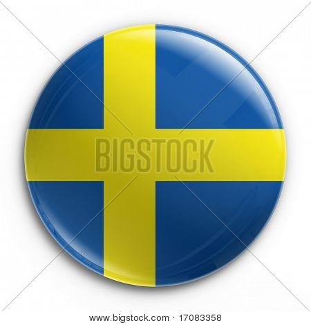 3d 渲染的瑞典国旗徽章