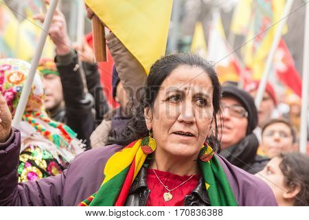 Kurdish Demonstrators Protesting In Milan, Italy