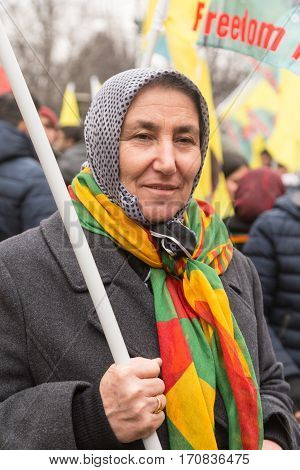 Kurdish Demonstrators Protesting In Milan, Italy