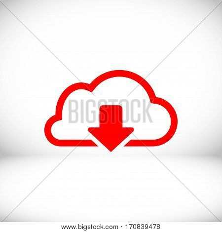 cloud download icon stock vector illustration flat design
