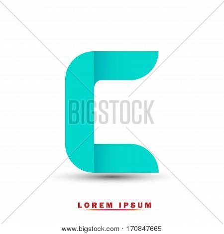 Letter C icon and logo template.  New design, elegant, and simple typographic . blue