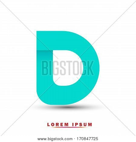 Letter D icon and logo template.  New design, elegant, and simple typographic . blue