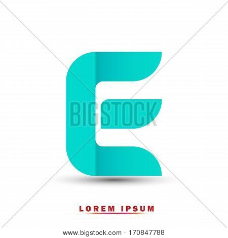 Letter E icon and logo template.  New design, elegant, and simple typographic . blue