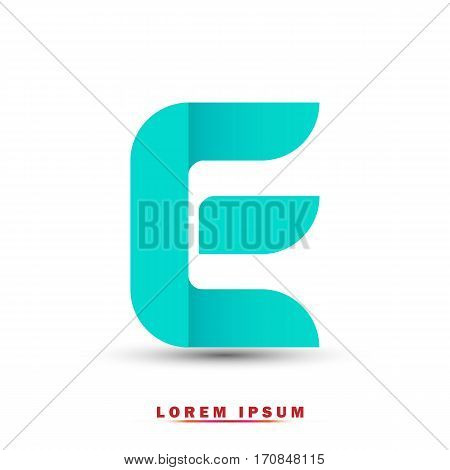 Letter E icon and logo template.  New design, elegant, and simple typographic . blue