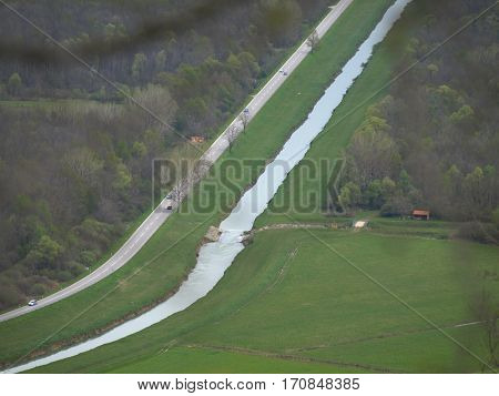 small Istrian river Mirna near the town of Motovun