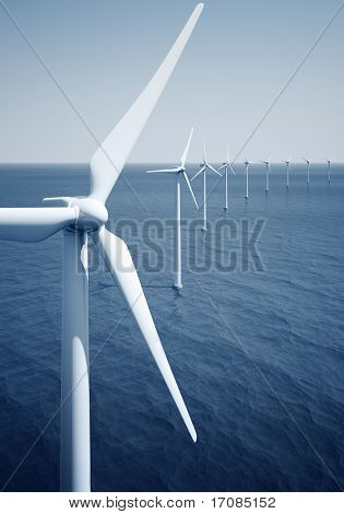 จำลองภาพ 3 มิติของ windturbines ในทะเล