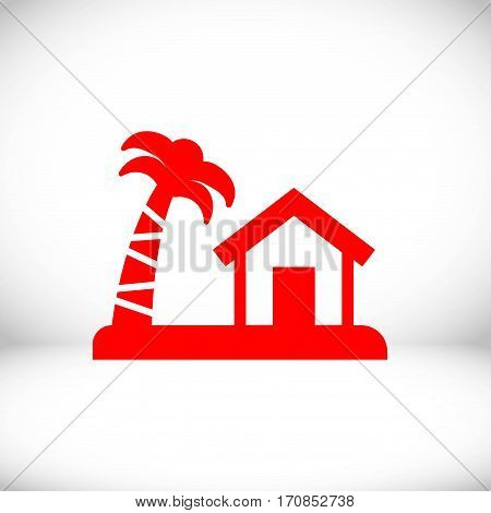 house on the island icon stock vector illustration flat design