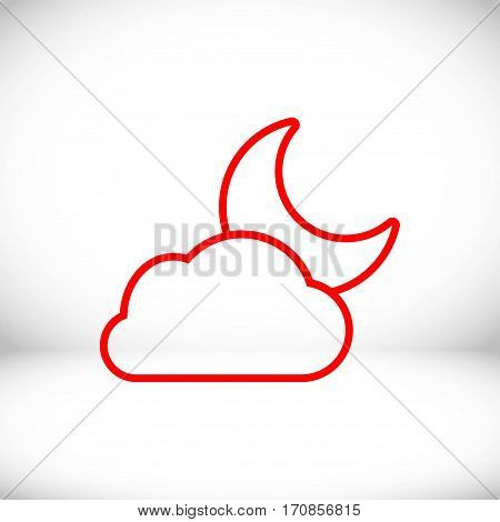moon and cloud icon stock vector illustration flat design