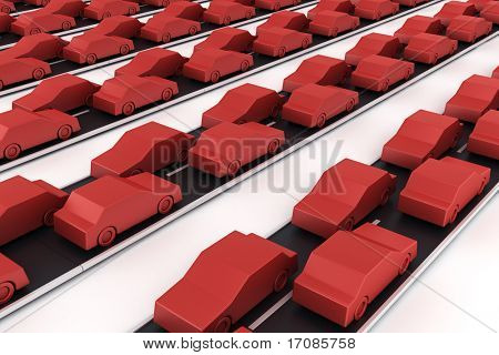 3D-rendering att symbolisera bilar frå