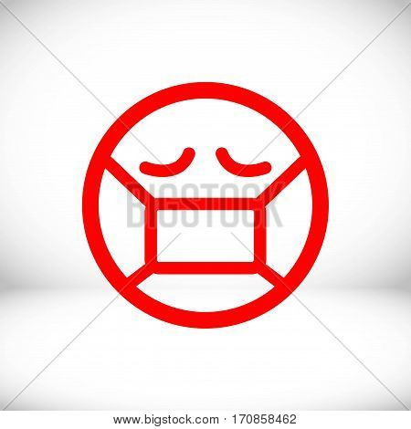 Emoticon with medical mask over mouth icon stock vector illustration flat design