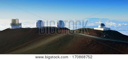 Mauna Kea Telescopes On The Big Island Of Hawaii