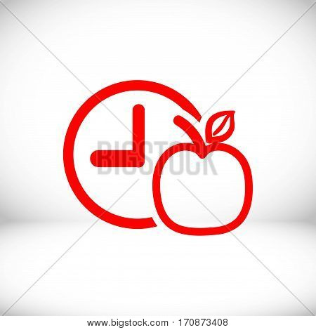 watch Apple Breakfast icon stock vector illustration flat design