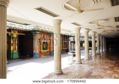 KUALA LUMPUR, JANUARY 10, 2017 - Sri Mahamariamman Indian Temple in Kuala Lumpur, Malaysia, Asia 