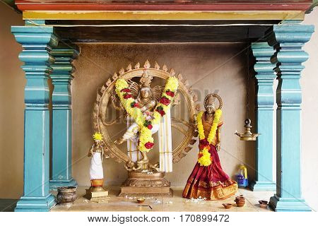 KUALA LUMPUR, JANUARY 10, 2017 - Sri Mahamariamman Indian Temple in Kuala Lumpur, Malaysia, Asia 