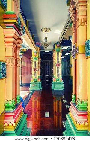 KUALA LUMPUR, JANUARY 10, 2017 - Sri Mahamariamman Indian Temple in Kuala Lumpur, Malaysia, Asia 