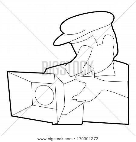 Film director icon. Outline illustration of film director vector icon for web