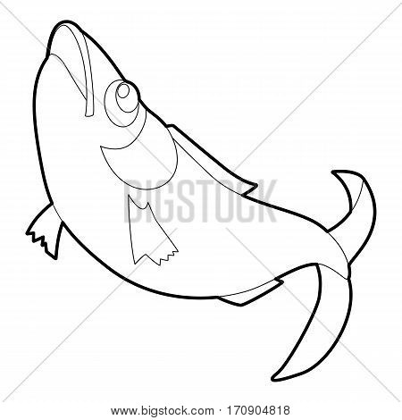Fish icon. Outline illustration of fish vector icon for web