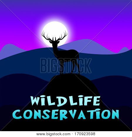 Wildlife Conservation Showing Animal Preservation 3D Illustration