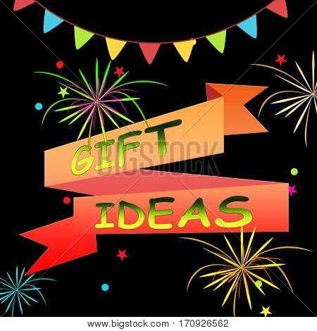 Gift Ideas Represents Giftbox Giving 3D Illustration