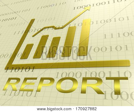 Report Graph Increasing Shows Graph Analysis 3D Rendering
