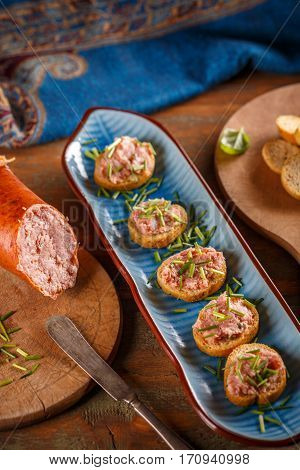 Bruschetta With Meat Spread