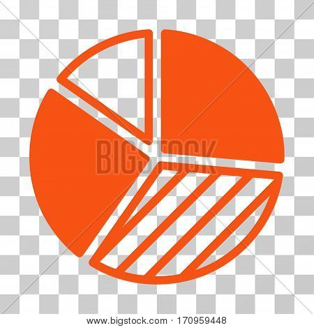 Pie Chart icon. Vector illustration style is flat iconic symbol orange color transparent background. Designed for web and software interfaces.