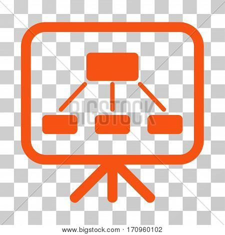 Scheme Demonstration Screen icon. Vector illustration style is flat iconic symbol orange color transparent background. Designed for web and software interfaces.