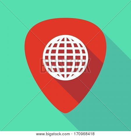 Long Shadow Guitar Pick With A World Globe