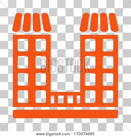 Company icon. Vector illustration style is flat iconic symbol orange color transparent background. Designed for web and software interfaces.
