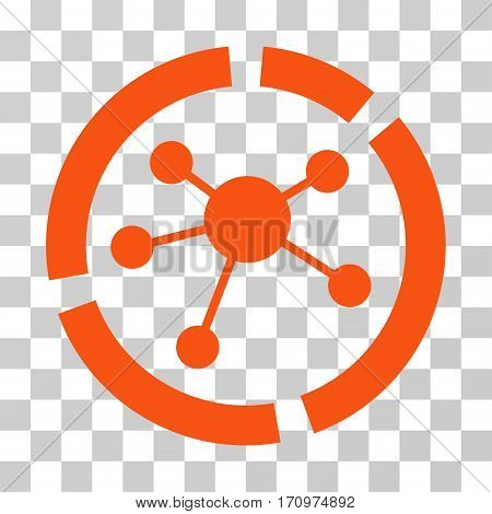 Connections Diagram icon. Vector illustration style is flat iconic symbol orange color transparent background. Designed for web and software interfaces.