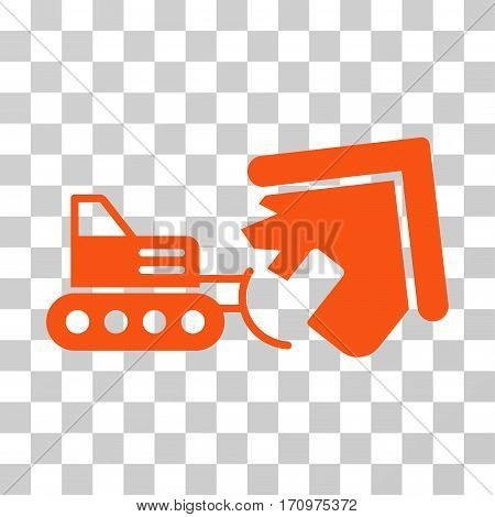 Demolition icon. Vector illustration style is flat iconic symbol orange color transparent background. Designed for web and software interfaces.