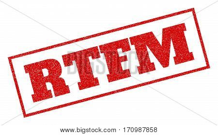 Red Rubber Seal Stamp With Rtfm Text. Vector Caption Inside Rectangular Frame. Grunge Design And Dir
