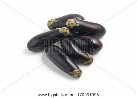 Mini Baby Eggplant isolated on white background