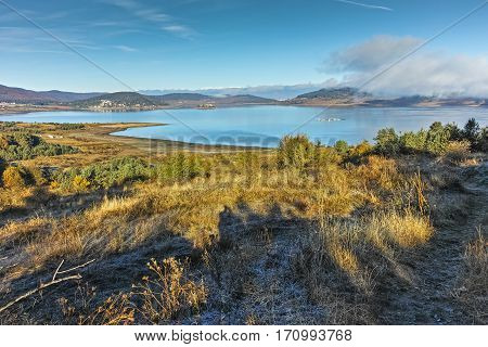 Amazing Autumn panorama of Batak Reservoir, Pazardzhik Region, Bulgaria