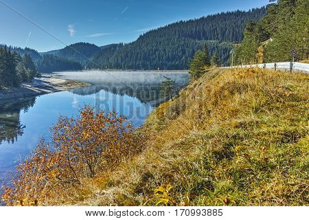 Amazing Autumn panorama of Golyam Beglik Reservoir, Pazardzhik Region, Bulgaria