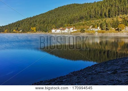 Amazing Autumn panorama of Golyam Beglik Reservoir, Pazardzhik Region, Bulgaria