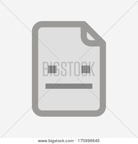 Isolated Document With A Emotionless Text Face