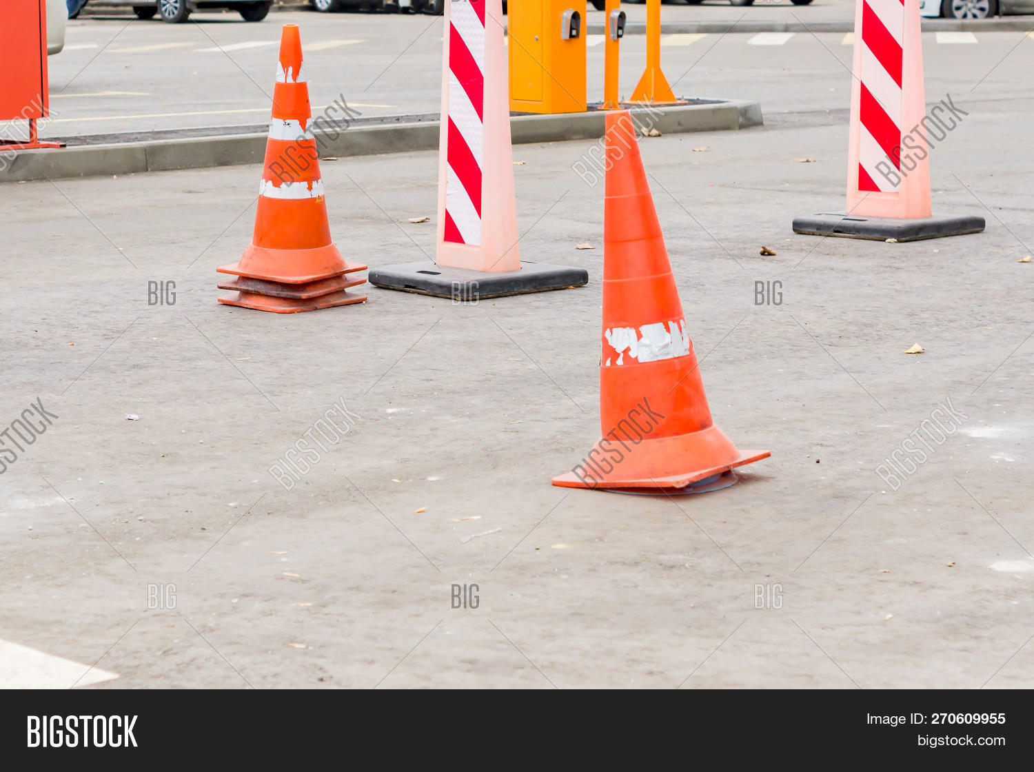 Traffic Cones Middle Image & Photo (Free Trial) Bigstock
