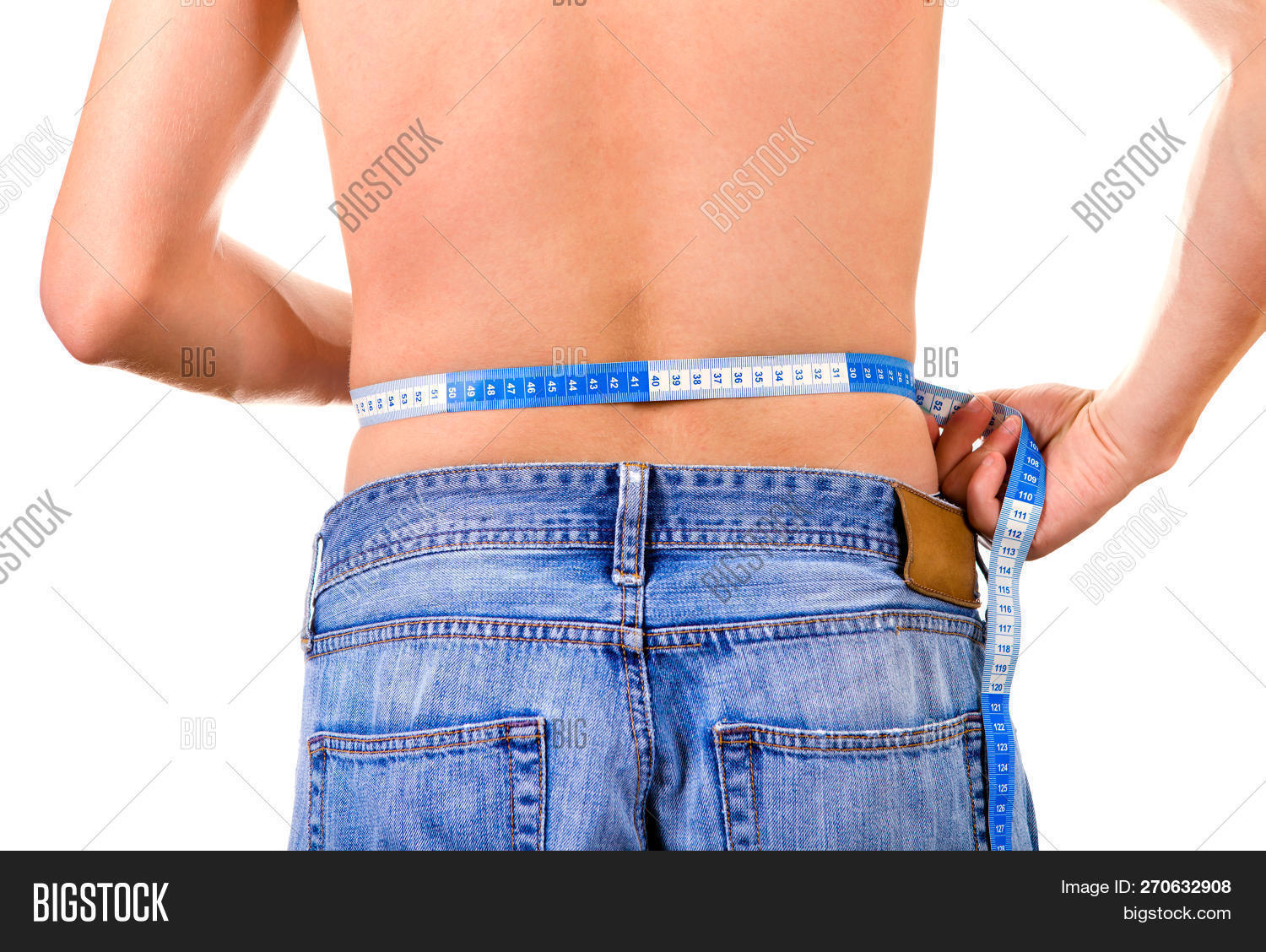 Man Measure His Waist Image & Photo (Free Trial) | Bigstock