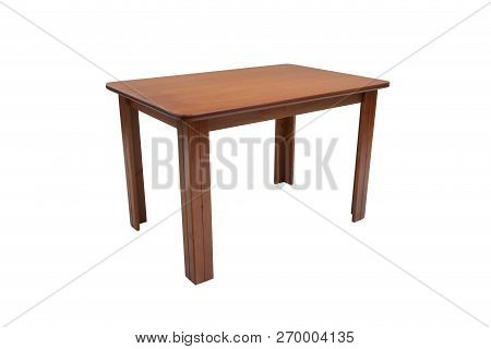 Table Wood On Isolated White Background