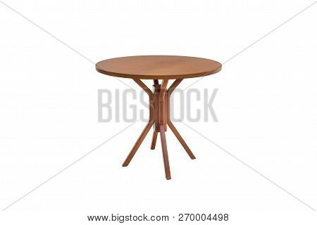 Table Wood On Isolated White Background