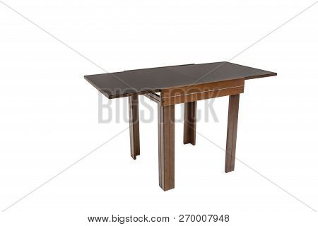 Table Wood On Isolated White Background