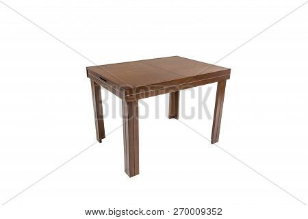Table Wood On Isolated White Background