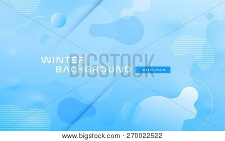 Colorful Geometric Background Design. Blue Fluid Shapes Composition With Trendy Gradients. Eps10 Vec