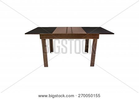 Beaultiful Modern Table Wood On White Background.