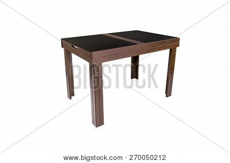 Beaultiful Modern Table Wood On White Background.
