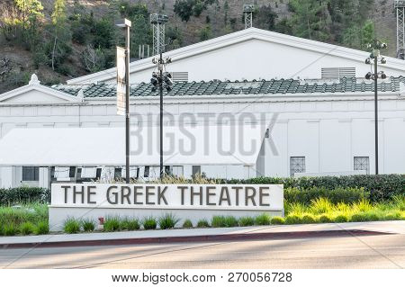 Los Angeles, Ca/usa - October 16, 2018: The Greek Theater Exterior In Griffith Park.